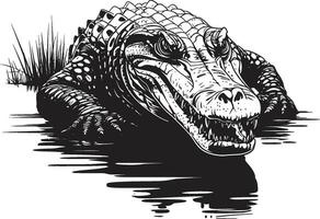 stealth spits alligator zwart logo embleem roofzuchtig aanwezigheid zwart alligator vector