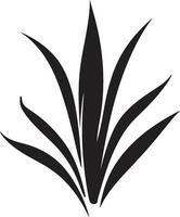 kruiden oase aloë vera zwart icoon embleem groen toevluchtsoord vector aloë fabriek logo