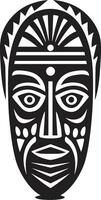 cultureel echo's Afrikaanse masker vector voorouderlijk draden vector tribal logo