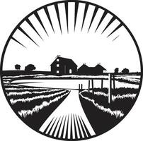 boerderij uitzicht zwart vector logo voor landelijk leven natuur s terugtrekken agrarisch boerderij embleem