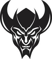 woedend inferno vector zwart logo van duivel s gezicht duivels woede agressief duivel s vector zwart embleem