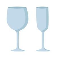 tekening vlak clip art. leeg drinken glas vector