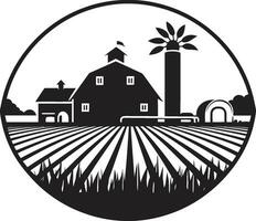 hoeve kalmte zwart embleem ontwerp platteland erfenis vector boerderij logo