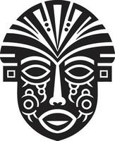 voorouderlijk draden vector tribal logo ritueel indruk zwart tribal masker