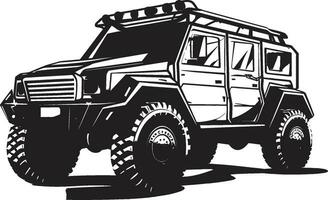 tactisch vervoer zwart 4x4 embleem militant Pathfinder vector leger symbool