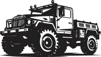 leger Pathfinder 4x4 zwart embleem strijd klaar vervoer vector logo ontwerp