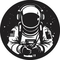 orbital zoektocht vector ruimte logo kosmos pionier zwart astronaut symbool