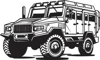 voogd rover zwart leger vervoer logo commandant s voertuig 4x4 leger vector symbool