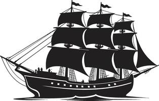 oude maritiem vector schip embleem tijdloos zeevarende zwart schip logo