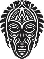 symbolisch silhouet tribal masker logo ontwerp voorouderlijk elegantie Afrikaanse masker vector icoon