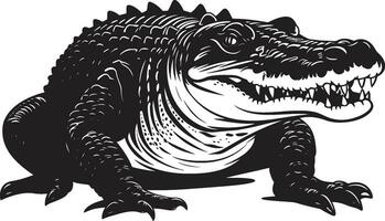 rivier- soeverein vector zwart alligator icoon oerwoud kaken alligator zwart logo ontwerp