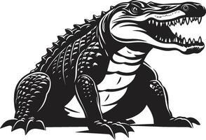 oer roofdier vector alligator embleem strak moeras koning iconisch zwart alligator
