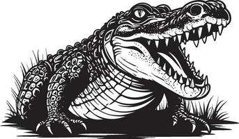 mysticus monarch alligator vector embleem rivier- s roofdier zwart alligator logo