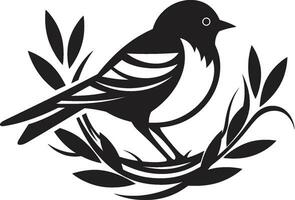 vogel kunstenaarstalent zwart nest logo ontwerp wever s Vleugels vector nest symbool