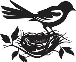 nest wever vector icoon ontwerp vlucht nest zwart vogel logo icoon