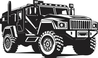 tactisch vervoer zwart iconisch 4x4 embleem militant Pathfinder vector leger suv icoon