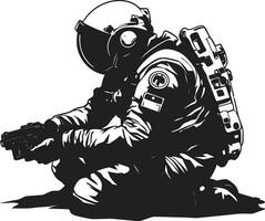 orbital avonturier vector astronaut symbool kosmos reiziger zwart ruimte ontdekkingsreiziger logo