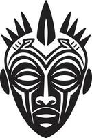 symbolisch erfgoed Afrikaanse tribal vector logo tijdloos schatten masker embleem in vector