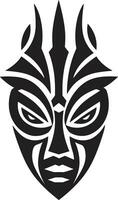 tribal sluier Afrikaanse masker vector logo ontwerp mysticus erfgoed zwart icoon van tribal masker