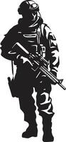 voogd moed zwart leger man icoon ontwerp gevecht precisie vector gewapend krachten logo
