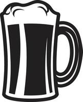 proost embleem zwart bier kroes sluw lager vector mok logo ontwerp