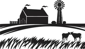 rustiek terugtrekken zwart vector logo voor boerderij leven platteland comfort agrarisch boerderij icoon