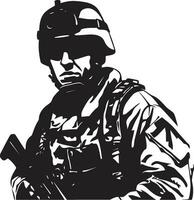 strijd klaar krijger zwart embleem strategisch verdediger gewapend schildwacht logo vector