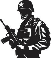 strijd schildwacht gewapend krijger zwart logo defensief waakzaamheid vector zwart soldaat
