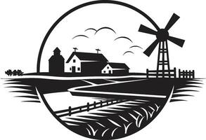 boerderij erfenis zwart vector logo voor boerderijen oogst heiligdom agrarisch boerderij embleem