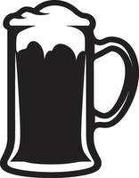 schuimig lager zwart mok logo vat brouwen vector bier glas icoon