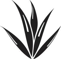 bladerrijk vitaliteit aloë fabriek vector ontwerp botanisch kalmte zwart aloë logo icoon