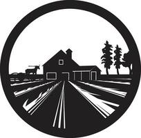 velden van kalmte zwart logo icoon voor boerderijen platteland essence agrarisch boerderij vector