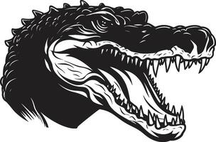 oer schaal alligator vector embleem oerwoud voogd zwart alligator icoon ontwerp
