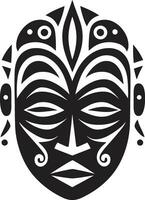 symbolisch silhouet tribal vector icoon tijdloos traditie Afrikaanse masker embleem