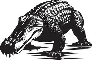 mysticus dreiging alligator zwart vector icoon roofdier s rijk zwart vector alligator