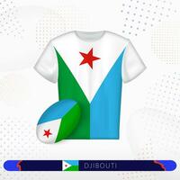 Djibouti rugby Jersey met rugby bal van Djibouti Aan abstract sport achtergrond. vector