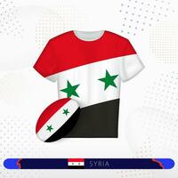 Syrië rugby Jersey met rugby bal van Syrië Aan abstract sport achtergrond. vector