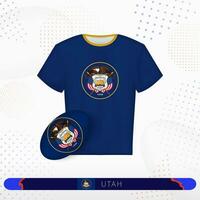 Utah rugby Jersey met rugby bal van Utah Aan abstract sport achtergrond. vector