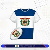 west Virginia rugby Jersey met rugby bal van west Virginia Aan abstract sport achtergrond. vector