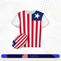 Liberia rugby Jersey met rugby bal van Liberia Aan abstract sport achtergrond. vector