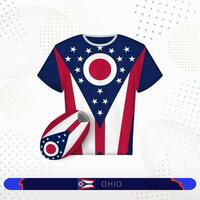 Ohio rugby Jersey met rugby bal van Ohio Aan abstract sport achtergrond. vector