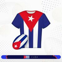 Cuba rugby Jersey met rugby bal van Cuba Aan abstract sport achtergrond. vector