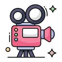 gekleurde ontwerp icoon van video camera vector