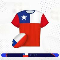 Chili rugby Jersey met rugby bal van Chili Aan abstract sport achtergrond. vector