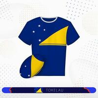 tokelau rugby Jersey met rugby bal van tokelau Aan abstract sport achtergrond. vector