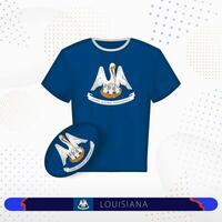 Louisiana rugby Jersey met rugby bal van Louisiana Aan abstract sport achtergrond. vector