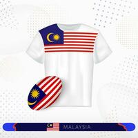 Maleisië rugby Jersey met rugby bal van Maleisië Aan abstract sport achtergrond. vector