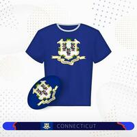 Connecticut rugby Jersey met rugby bal van Connecticut Aan abstract sport achtergrond. vector