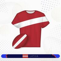 Letland rugby Jersey met rugby bal van Letland Aan abstract sport achtergrond. vector
