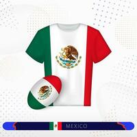 Mexico rugby Jersey met rugby bal van Mexico Aan abstract sport achtergrond. vector